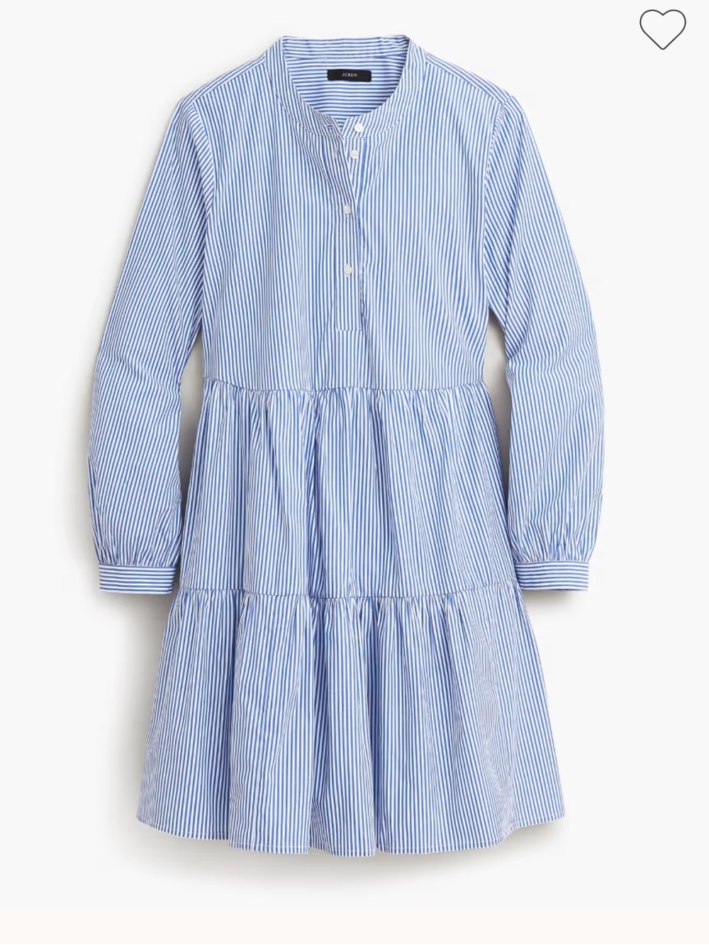 J. Crew Factory Light Blue & White Striped Tiered Shirt Dress Size Medium